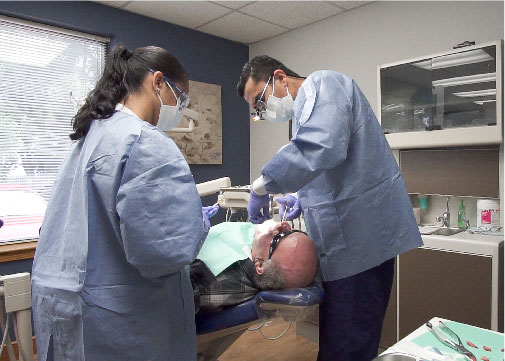 patient being checked on